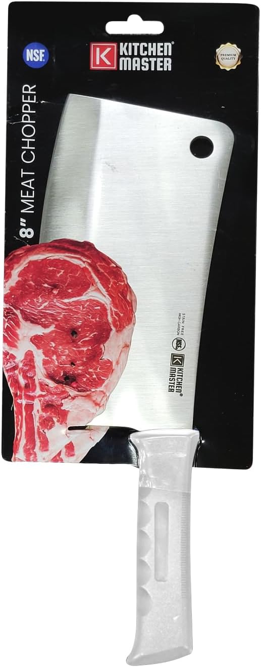 Kitchen Master 8 Inch Stainless Steel Meat Cleaver - Professional Butcher Chopping Knife - Image 3